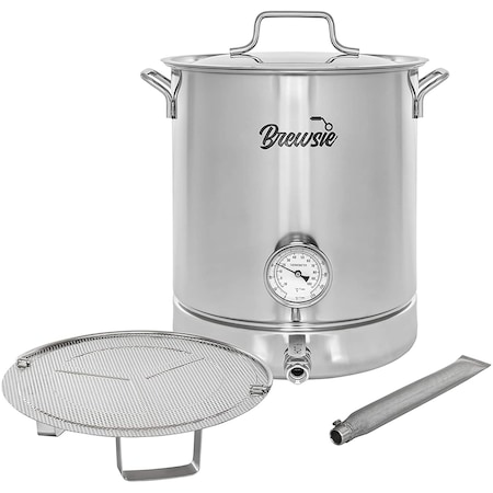 Concord Stainless Steel Home Brew Kettle w/Dual Filtration, 10 Gal/ 40 Quart BEW-10RE